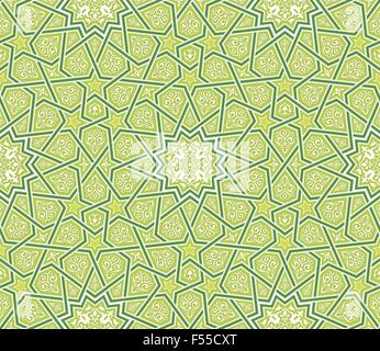 Arabesque Star Ornament fond vert, Vector Illustration Illustration de Vecteur