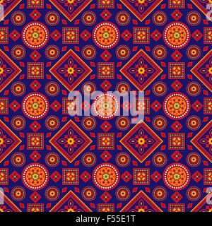 Motif coloré Ajrak Illustration de Vecteur