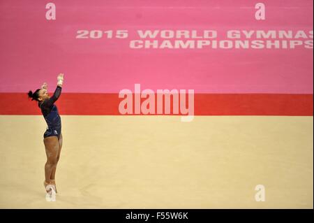 Glasgow, Ecosse, Royaume-Uni. 27 Oct, 2015. Elissa Downie (GBR) dans le plancher exercice. Womens team final. FIG 2015 championnats du monde de gymnastique artistique. SSE Hydro. Glasgow. L'Écosse. UK. 27/10/2015. Credit : Sport en images/Alamy Live News Banque D'Images