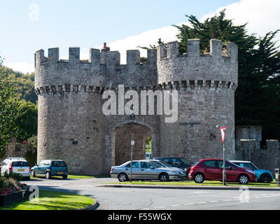 Entrée principale Gwrych Castle Abergele Wales UK Banque D'Images