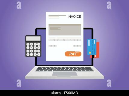 La facture numérique en ligne Illustration de Vecteur