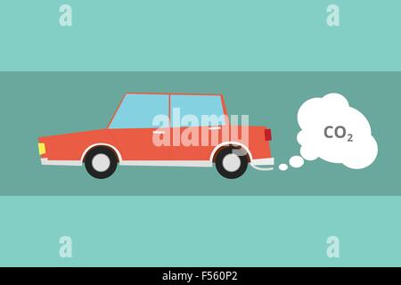 Location de dioxyde de carbone CO2 pollution atmosphérique Illustration de Vecteur