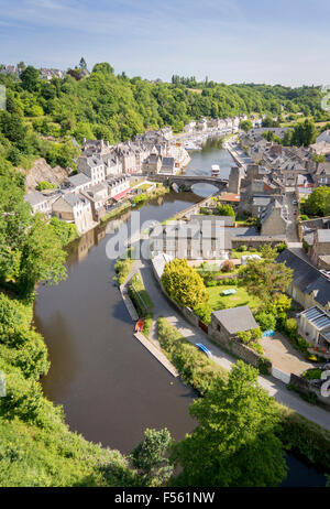 Vue du Port de Dinan et la Rance Banque D'Images