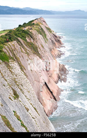 La formation du flysch à Zumaia Geopark. Pays Basque. L'Espagne. Banque D'Images