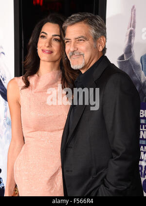 GEORGE CLOONEY acteur de film américain avec son avocat femme Amal en octobre 2015. Photo Jeffrey Mayer Banque D'Images