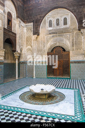 Al Attarine Madrasa de Fes, Maroc Banque D'Images