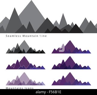 Icônes de montagnes Illustration de Vecteur