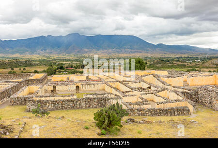 Une vue aérienne du Palais des Six Patios à Yagul archaeological site, Oaxaca, Mexique. Banque D'Images