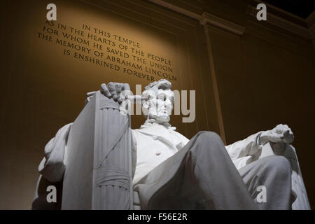 Statue d'Abraham Lincoln, Lincoln Memorial, Washington, DC, USA Banque D'Images
