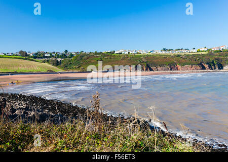 Donnant sur la plage Devon Broadsands Torbay Angleterre Angleterre Europe Banque D'Images