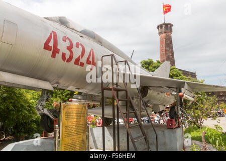 Hanoi, capitale du Vietnam. Musée d'histoire militaire à Hanoi sur la photo fait russe MIG21 fighter place Banque D'Images