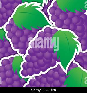 Autocollant de raisins background/carte en format vectoriel. Illustration de Vecteur