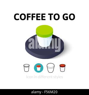 Café pour aller dans l'icône de style différent Illustration de Vecteur