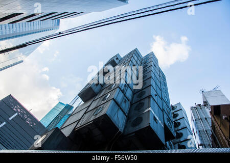 Nakagin Capsule Tower Building, Chuo-Ku, Tokyo, Japon Banque D'Images