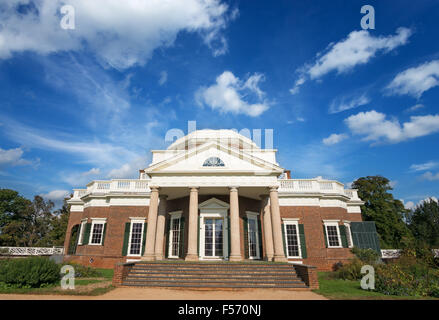 La maison de Thomas Jefferson à Monticello, Charlottesville, Virginia, USA Banque D'Images