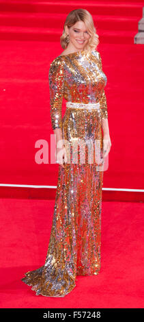 Lea Seydoux assister à la première mondiale de la dernière 'Bond' film 'Stinger' au Royal Albert Hall de Londres. Banque D'Images