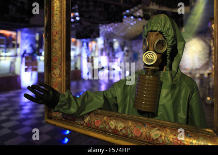 Un modèle à l'échelle d'un liquidateur de la catastrophe de Tchernobyl à l'Ukrainian National Musée de Tchernobyl. Kiev, Ukraine. Banque D'Images