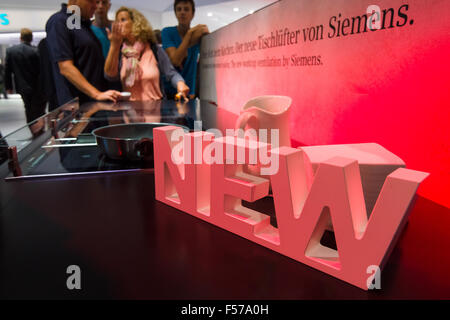 BERLIN - 04 septembre 2015 : stand de Siemens. Exposition internationale de radio Berlin (IFA2015). Banque D'Images