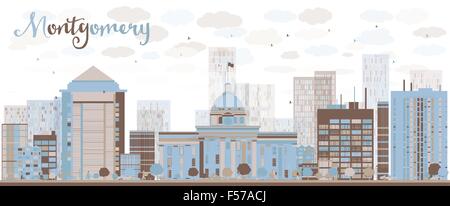 Abstract Montgomery Skyline avec bâtiment de couleur. De l'Alabama. Les voyages d'affaires et tourisme concept avec des bâtiments modernes. Libre pour p Illustration de Vecteur