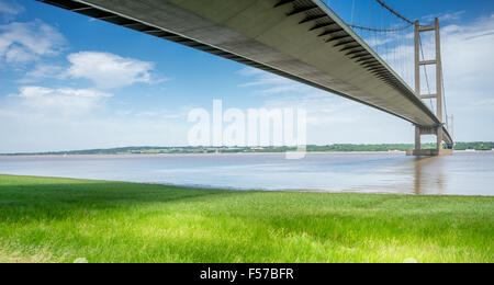 Le Humber Bridge, Hull, Royaume-Uni. Banque D'Images