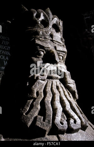 Kazmierz King III statue dans la mine de sel de Wieliczka en Pologne Banque D'Images