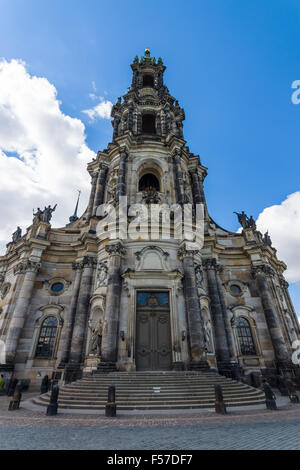 Cathédrale de la Sainte Trinité (Katholische Hofkirche). Dresde est la capitale de l'Etat libre de Saxe. Banque D'Images