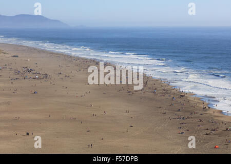 Ocean Beach, San Francisco, CA. (Vue de Sutro Heights) Banque D'Images