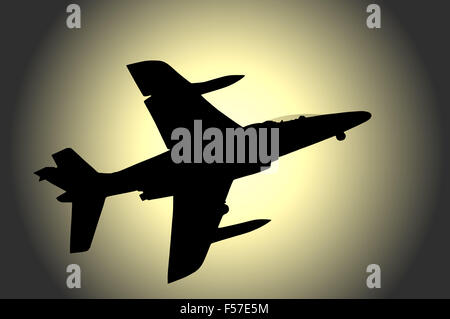 En avion de chasse, silhouette Banque D'Images