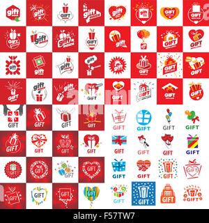 Un grand nombre de logos vectoriels pour des cadeaux Illustration de Vecteur