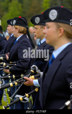 La Fanfare de Grampian au château de Balmoral, Aberdeenshire, Scotland, UK Banque D'Images