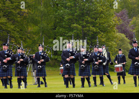 La Fanfare de Grampian au château de Balmoral, Aberdeenshire, Scotland, UK Banque D'Images