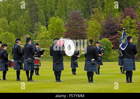 La Fanfare de Grampian au château de Balmoral, Aberdeenshire, Scotland, UK Banque D'Images