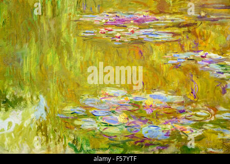 'L'eau Étang aux Nymphéas" de Claude Monet Banque D'Images