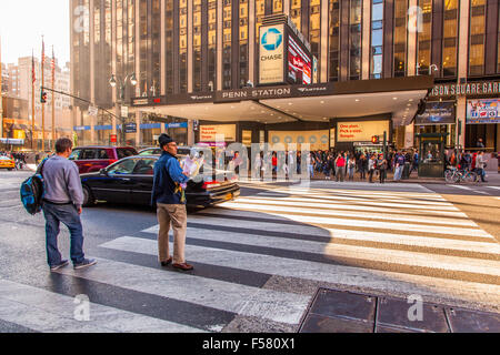 Penn Station 7th Avenue, Manhattan, New York City, États-Unis d'Amérique. Banque D'Images