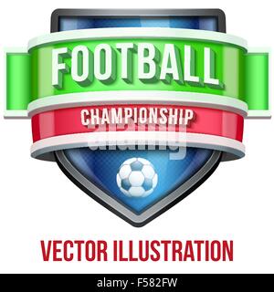Étiquette pour sport football la concurrence. Design premium brillant. Vector Illustration. Illustration de Vecteur