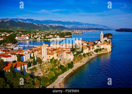 La Croatie, Kvarner, Île et ville de Rab Banque D'Images