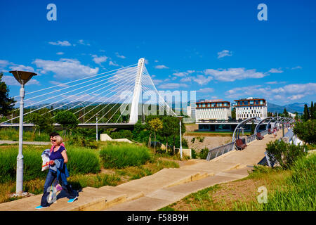 Le Monténégro, région du centre-ville de la capitale Podgorica, Millennium Bridge Banque D'Images