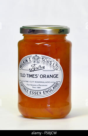 Pot de Wilkin and Sons Limited Tiptree 'bon vieux temps' Coupe fine Orange marmelade. Banque D'Images