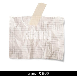 Froissé papier isolated on white Banque D'Images