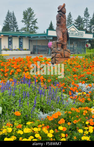 Affichage floral au centre de visiteurs, Quesnel (Colombie-Britannique), Canada Banque D'Images