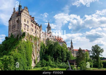 Château de Sigmaringen, le Château de Hohenzollern, Sigmaringen, Bade-Wurtemberg, Allemagne Banque D'Images