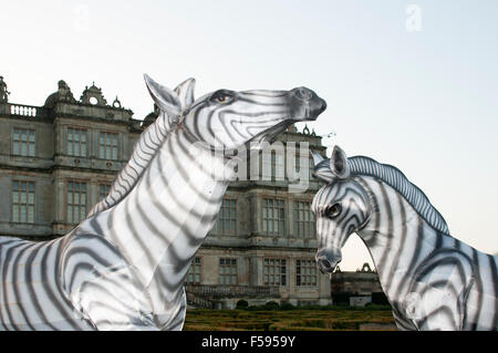 Des lanternes chinoises élaborées sont exposées pour le Festival of Light 2014 à Longleat, Wiltshire, Royaume-Uni Banque D'Images