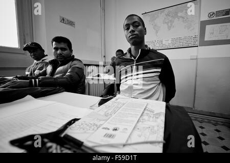 L'Italie, Mortara, centre de réfugiés, à l'école pour les étrangers Banque D'Images