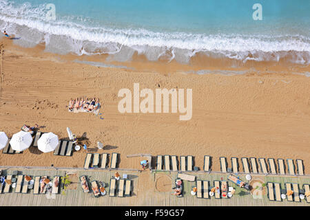 Vue de dessus de la plage à Alanya Banque D'Images