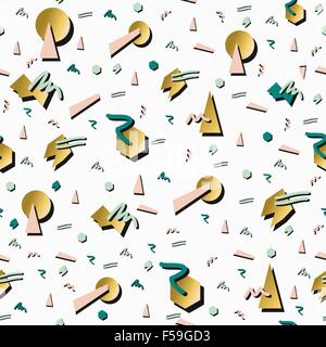 Or fantaisie retro 80s fashion modèle homogène. Idéal pour la conception de cartes de vœux, d'impression ou web. EPS10 Illustration de Vecteur