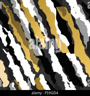 Or fantaisie retro 80s fashion motif transparent vintage abstract shapes. Idéal pour la conception de cartes de souhaits Illustration de Vecteur