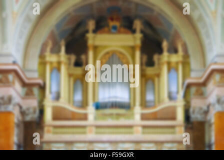 Intérieur de l'orgue de l'église cathédrale , flou, abstract background Banque D'Images