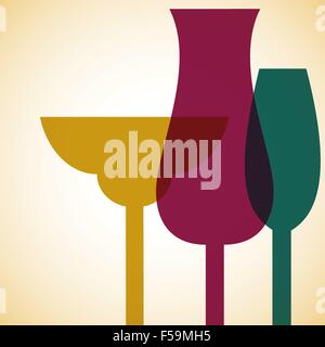 Fond de carte de cocktail rétro en format vectoriel. Illustration de Vecteur