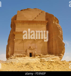 Le Qasr al Farid, plus grand site archéologique tombe de Mada'in Saleh, l'Arabie saoudite Banque D'Images