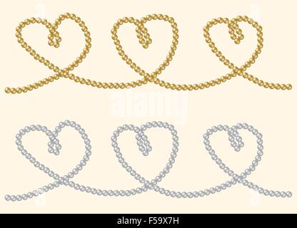 Pearl string coeur en format vectoriel. Illustration de Vecteur